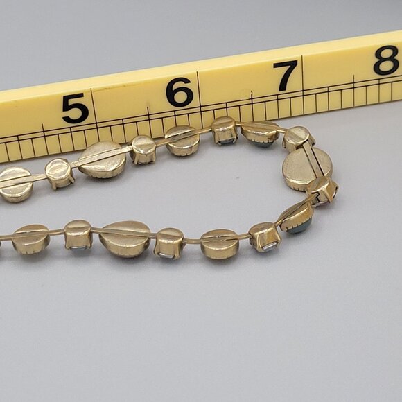 Vida Multicolor Beaded Crystal Necklace Gold Tone Metal Vintage Signed - Picture 8 of 9